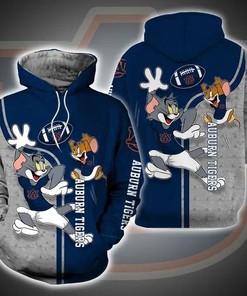 Auburn Tigers Tom And Jerry All Over Print 3D Hoodie - Cool Apparel For Fans