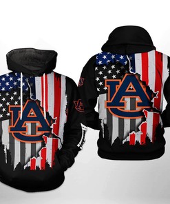 Auburn Tigers Us Flag 3D Hoodie - Perfect For Fourth Of July