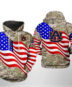 Auburn Tigers Us Flag Camo Veteran 3D Hoodie - Unique Patriotic Apparel