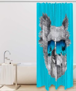 Australia Koala with Mirror Sunglasses Hawaii Palm Tree Shower Curtain - A Unique Addition to Your Bathroom