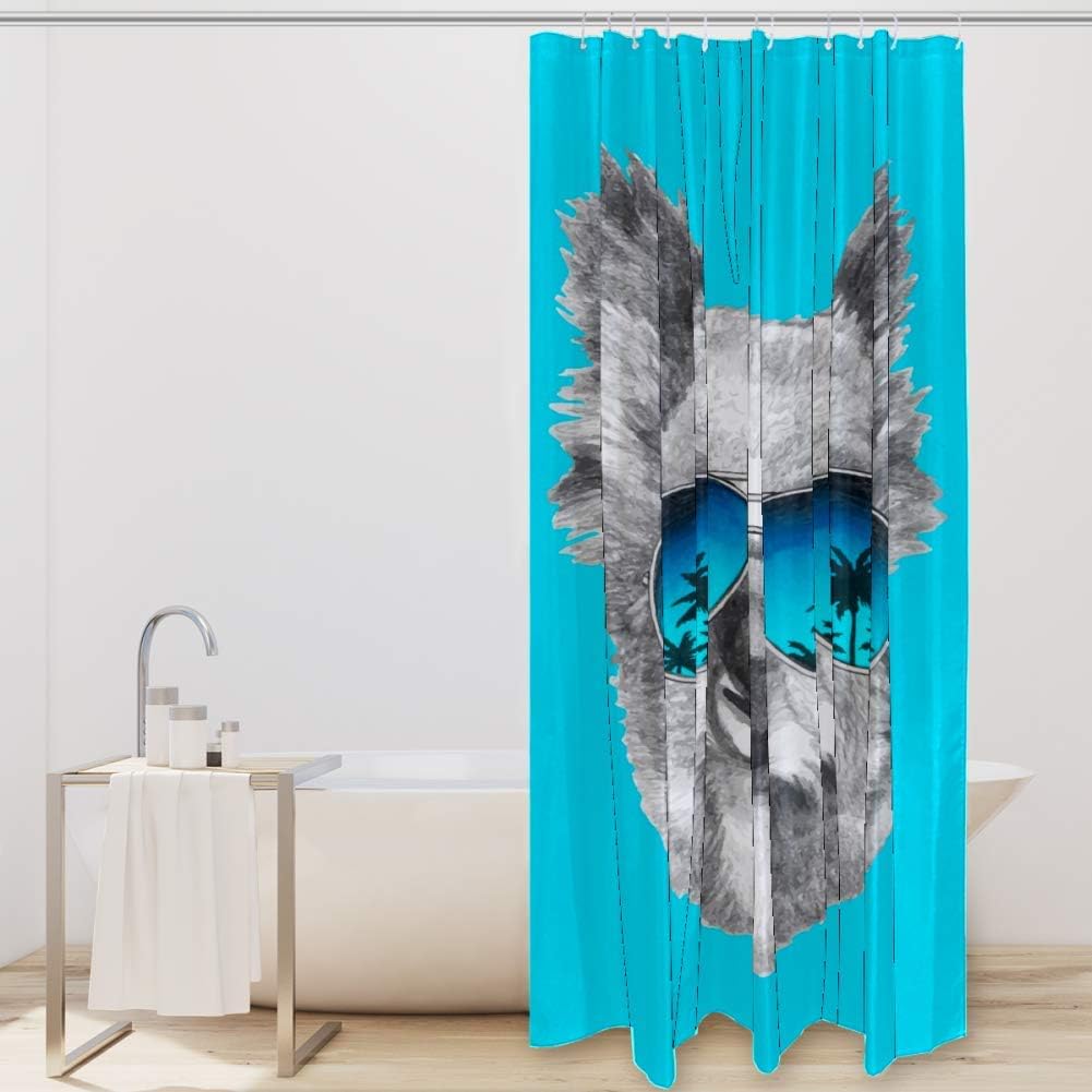 Australia Koala with Mirror Sunglasses Hawaii Palm Tree Shower Curtain - A Unique Addition to Your Bathroom