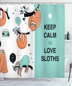Australian Sloth Tribe Print Animal Shower Curtain For Vintage Bathroom