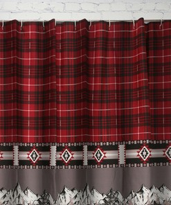 Authentically Rustic Timberline Shower Curtain for Your Mountain Cabin Bathroom