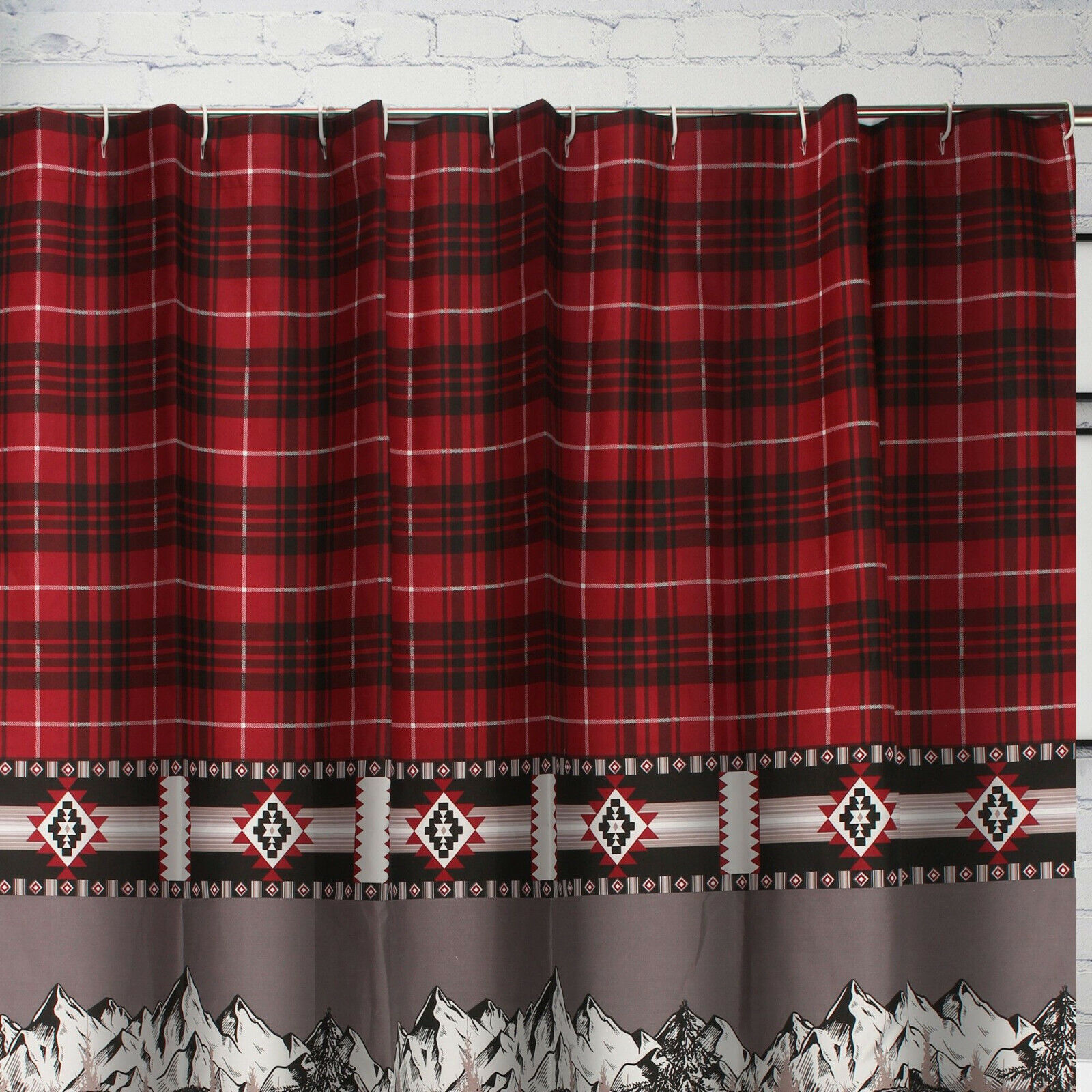 Authentically Rustic Timberline Shower Curtain for Your Mountain Cabin Bathroom