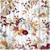 Autumn Boho Pumpkins Shower Curtain With Watercolor Leaves For Rustic Bathroom Decor