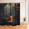 Autumn Forest Animals Shower Curtain - Fox Fabric Waterproof Design