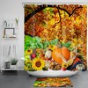 Autumn Harvest Fruit Shower Curtain - Tree Sunflower Pumpkin Waterproof Design