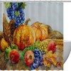 Autumn Harvest Grapes Pumpkin Colorful Shower Curtain for Bathroom Decor