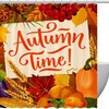 Autumn Maple Leaves Pumpkin Decorative Shower Curtain for Bathroom