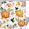 Autumn Pumpkin Flower Leaves Fabric Shower Curtain for Bathroom Decor