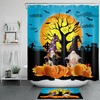 Autumn Pumpkin Gnome, Bats And Full Moon Shower Curtain For Your Bathroom Decor