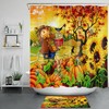 Autumn Scarecrow and Sunflower Shower Curtain, Festive Bathroom Decor