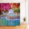 Autumn Scenery Jungle Shower Curtain with Birch Forest Prints 