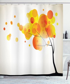 Autumn Sun And Trees Print Shower Curtain For Rustic Bathroom Decor