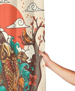 Autumn Sunset Printed Waterproof Halloween Shower Curtain