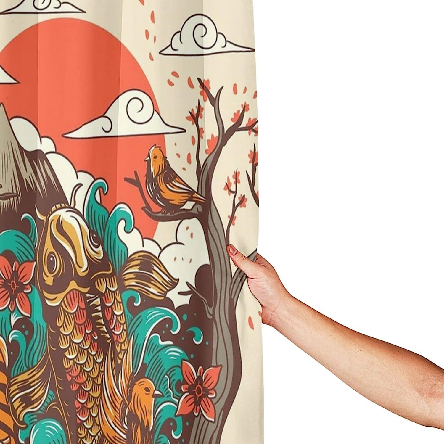 Autumn Sunset Printed Waterproof Halloween Shower Curtain