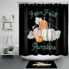 Autumn Thanksgiving Shower Curtain Farm Fresh Pumpkin 