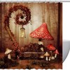 Autumnal Fairytale Scenery Mushroom Shower Curtain - The Perfect Addition to Your Bathroom 