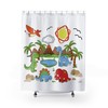 Awesome Dinosaur Shower Curtain For Boys' Room Decor With A Fun And Cool Design That Features Multiple Dinosaurs