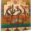 Aztec Ancient Ethnic Tribal Retro Waterproof Fabric Kokopelli Shower Curtain for Unique Bathroom Decor