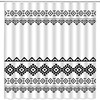 Aztec Black White Geometric Fabric Shower Curtain