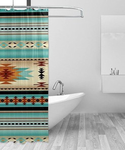Aztec Navajo Print Shower Curtain - Southwestern Bathroom Decor