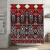 Aztec Shower Curtain Geometric Ethnic Pattern, Navajo Mexican Motif Bathtub Decorative Fabric Waterproof Curtain