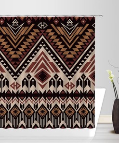 Aztec Shower Curtain With A Retro Southwestern Tribal Theme