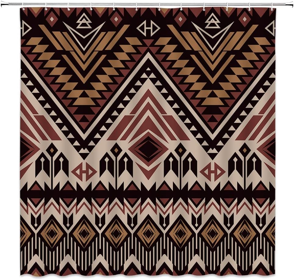 Aztec Shower Curtain With A Retro Southwestern Tribal Theme - Image 2