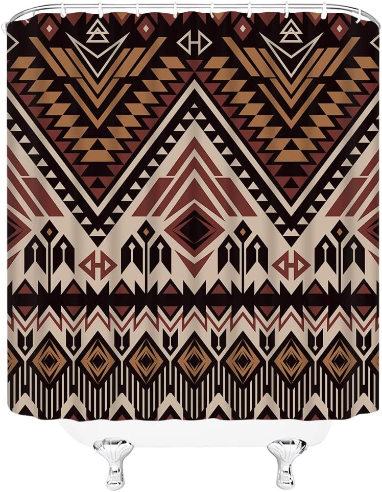 Aztec Shower Curtain With A Retro Southwestern Tribal Theme - Image 3