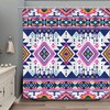 Aztec Shower Curtain with Tribal and Abstract Design, Navajo Ethnic American Native Retro Fashion Bathroom Curtains