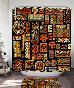 Aztec Symbols Shower Curtain Design