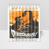 B Grade Horror Vintage Dinosaur Shower Curtain For A Movie Buff Bathroom