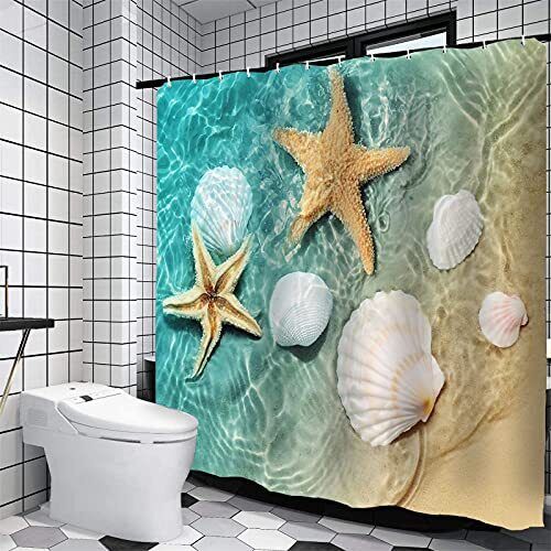 BOISTAR Luxury Full Size Shower Curtain Set with U Shape Mats
