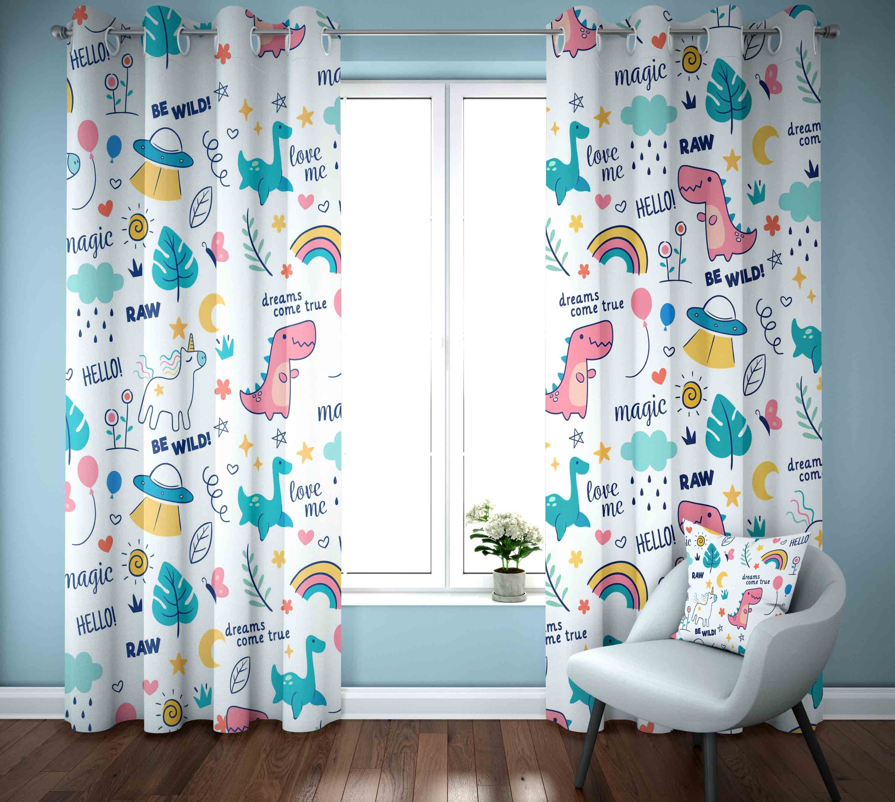 Baby Dinosaur Kids Room Curtain Set - Image 2