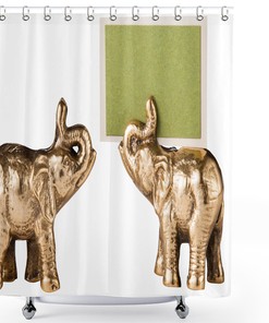 Baby Elephant Statue Painting Shower Curtain