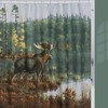 Back Bay Moose Printed Animal Fabric Shower Curtain - Stylish And Durable