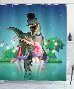 Ballerina Stars and Moon Shower Curtain for Modern Bathrooms