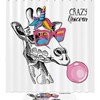 Balloon Crazy Unicorn Giraffe Funny Shower Curtain - Cute Bathroom Decor