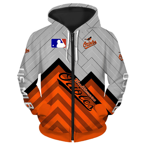 Baltimore Orioles All Over Print Baseball Zip Hoodie For Fan Mlb