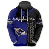 Baltimore Ravens All Over Print 3D Zip Up Hoodie For Nfl Fans