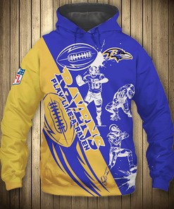 Baltimore Ravens All Over Print Hoodie Cartoon Player Cute Zip Hoodie