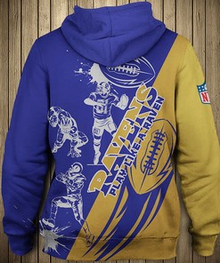 Baltimore Ravens All Over Print Hoodie Cartoon Player Cute Zip Hoodie