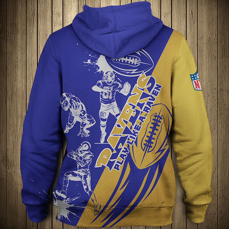 Baltimore Ravens All Over Print Hoodie Cartoon Player Cute Zip Hoodie