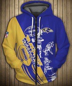 Baltimore Ravens All Over Print Hoodie Cartoon Player Cute Zip Hoodie