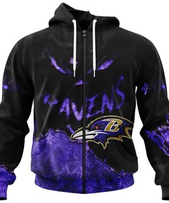 Baltimore Ravens All Over Print Hoodie Devil Eyes Gift For Fans