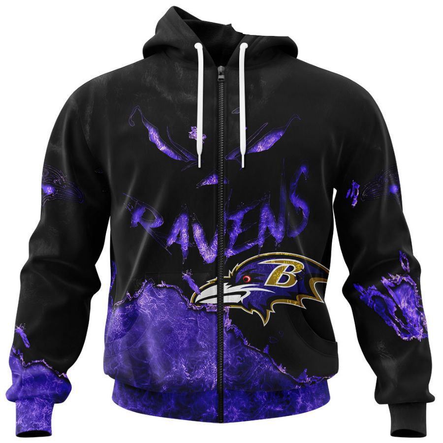 Baltimore Ravens All Over Print Hoodie Devil Eyes Gift For Fans