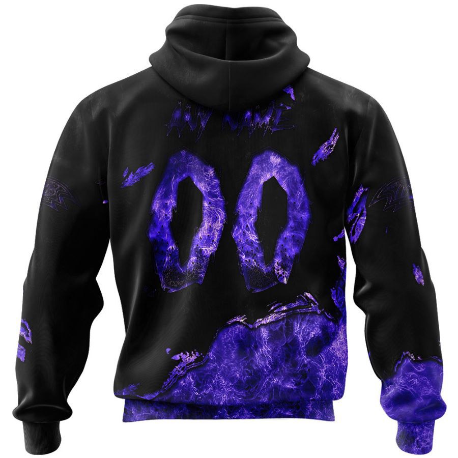 Baltimore Ravens All Over Print Hoodie Devil Eyes Gift For Fans