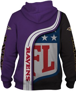 Baltimore Ravens All Over Print Hoodie Pullover Zip Hoodie Nfl For Fans
