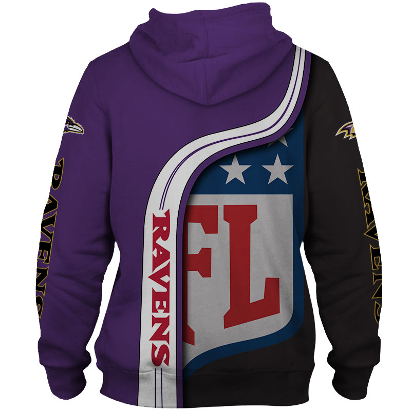 Baltimore Ravens All Over Print Hoodie Pullover Zip Hoodie Nfl For Fans